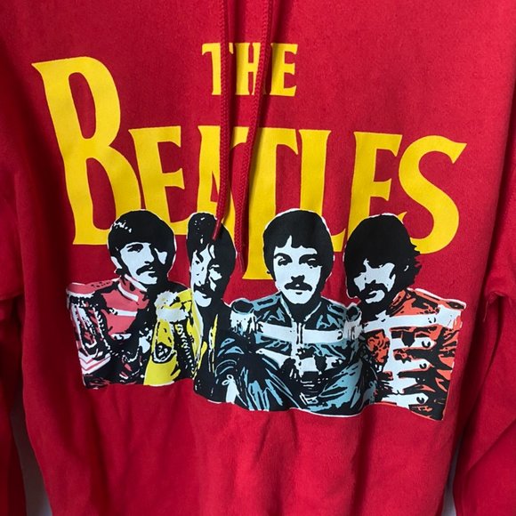 NWT Red Beatles Pullover Hoodie Size XS - Picture 2 of 3